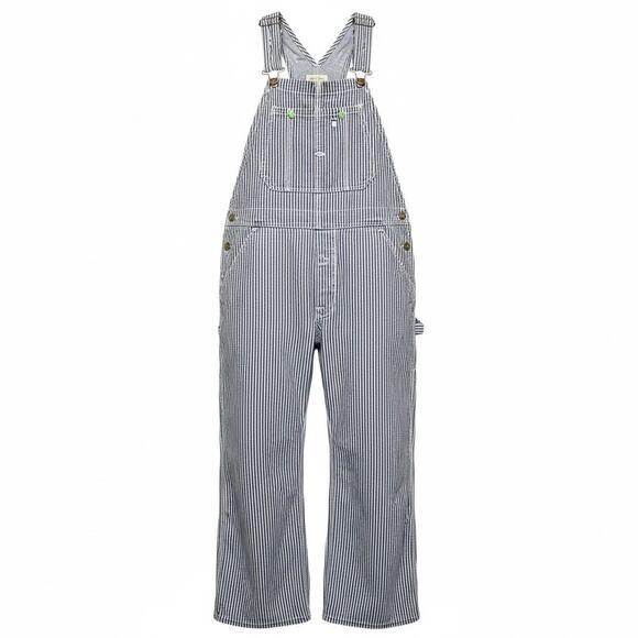 Big Mac Square Bak Overalls Hickory Striped Union Made USA Men Small Sanforized - Picture 1 of 16